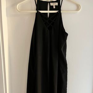 Monetau black mini dress with detail